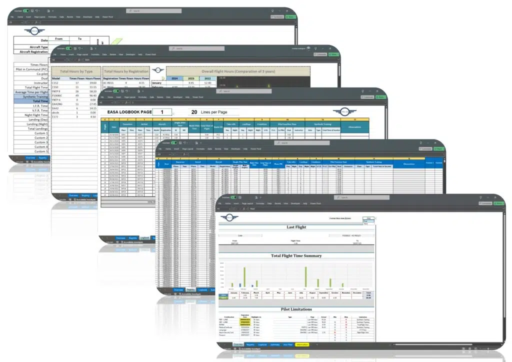EASA pilot logbook excel – product cover page