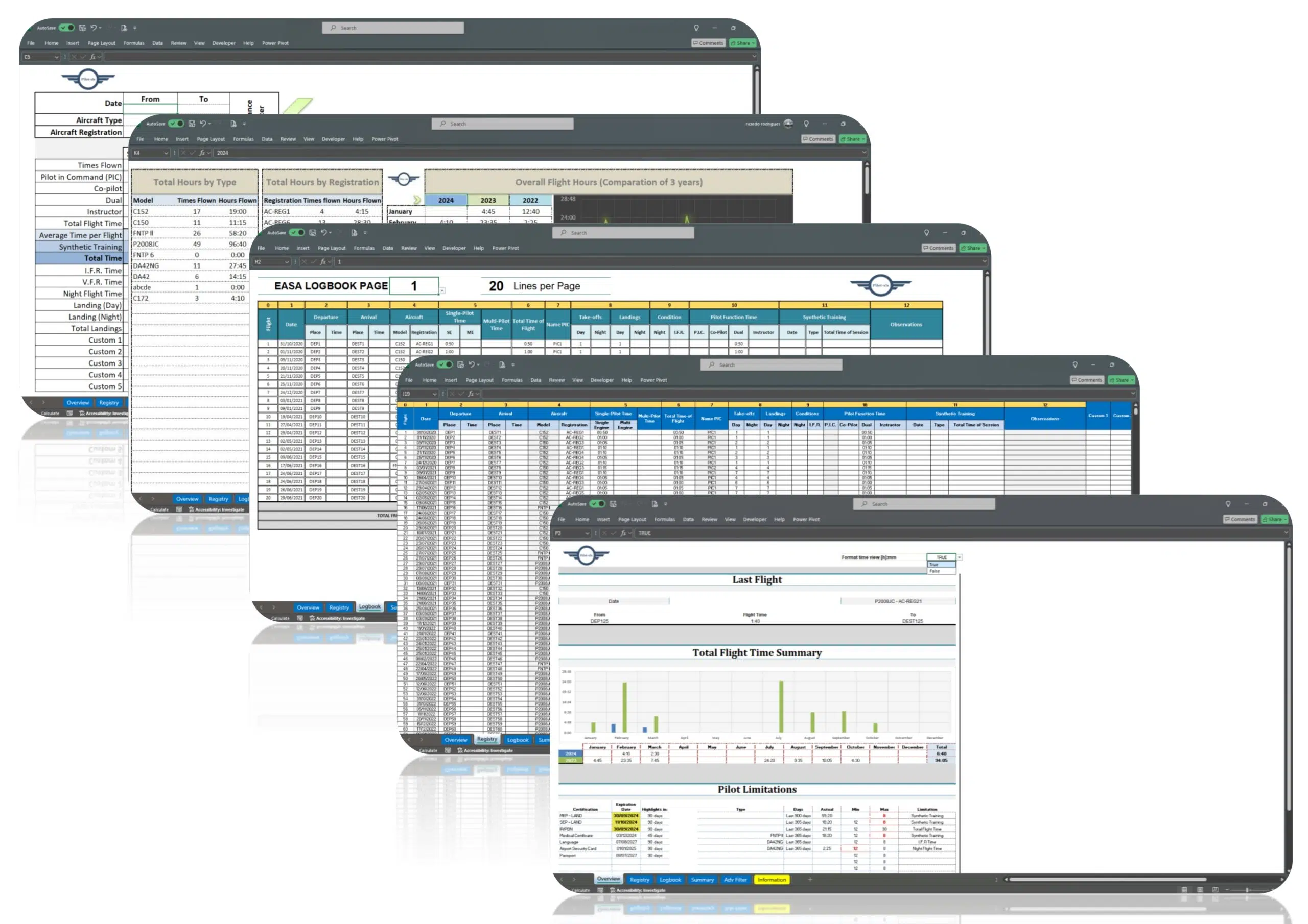 Product Pilot Logbook EASA from pilot-xls.com