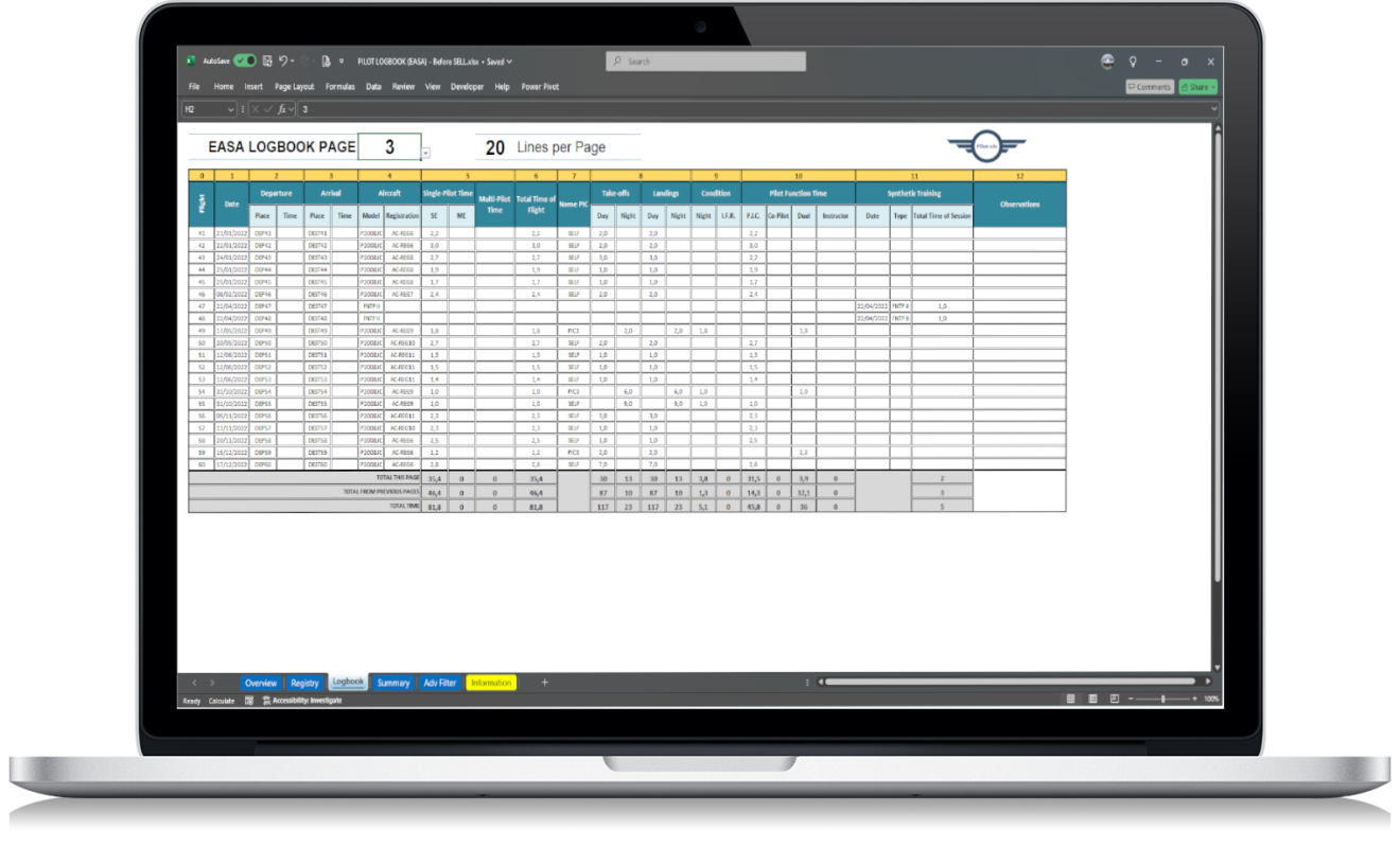 EASA Pilot Logbook Template: What Fields Should It Include?