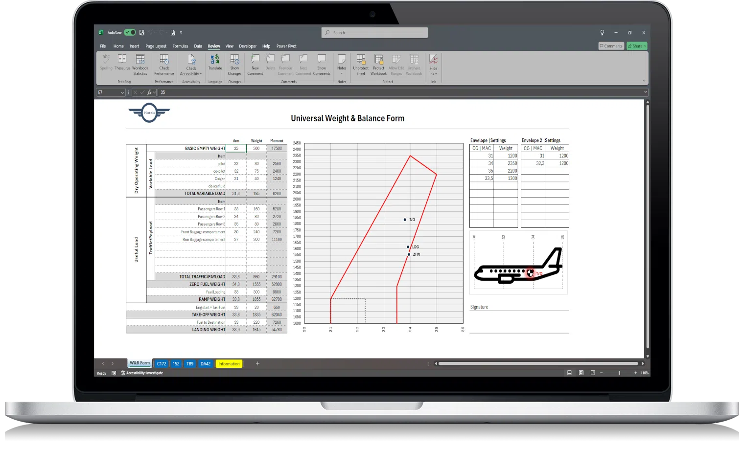 Image Weight and Balance Form Excel