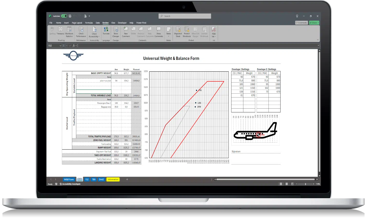 Pilot doing weight calculations on a form