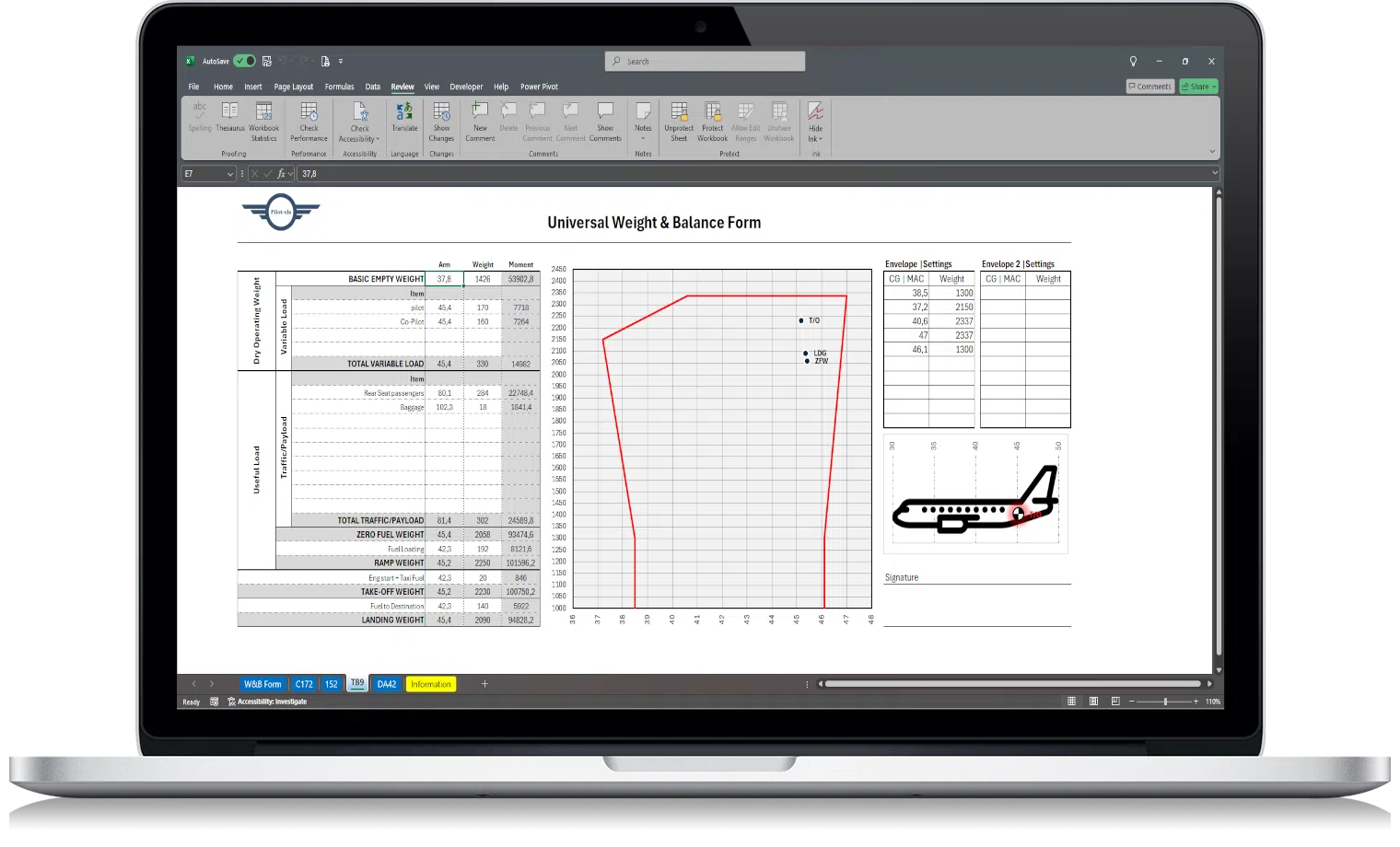Image Weight and Balance Form Excel