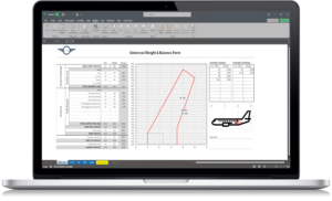 Weight and Balance Spreadsheet by Pilot-xls showing aircraft weight and balance calculations in Excel